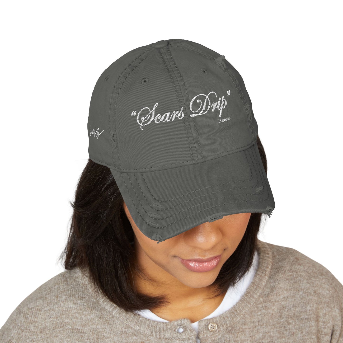 "Scars" Distressed Hat - Embroidery