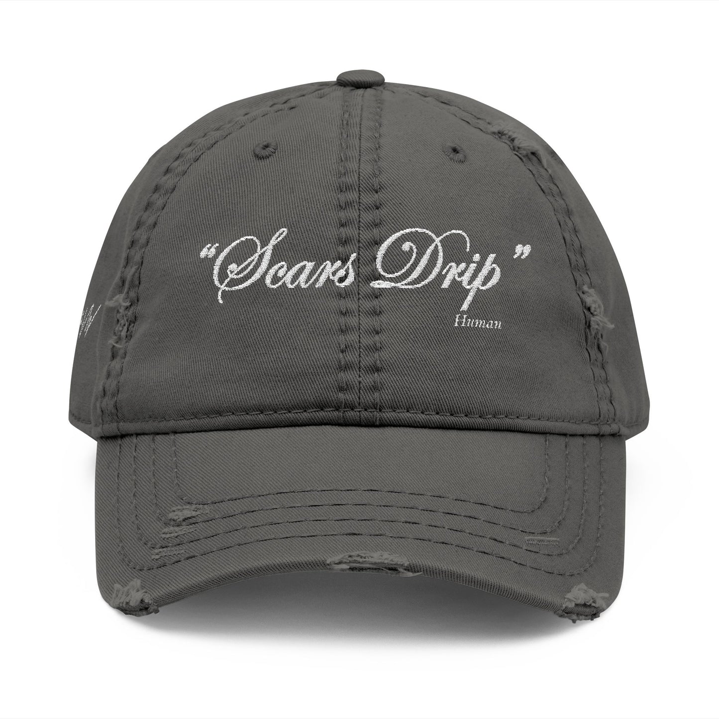 "Scars" Distressed Hat - Embroidery