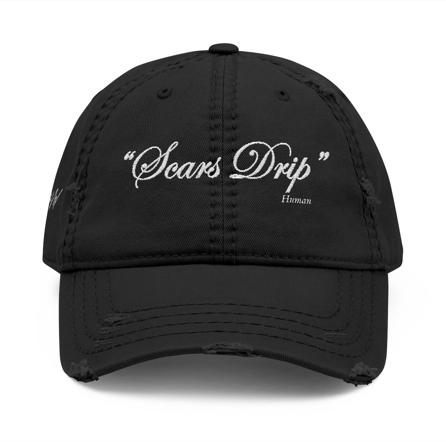 "Scars" Distressed Hat - Embroidery