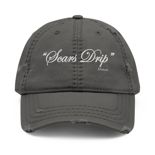 "Scars" Distressed Hat - Embroidery